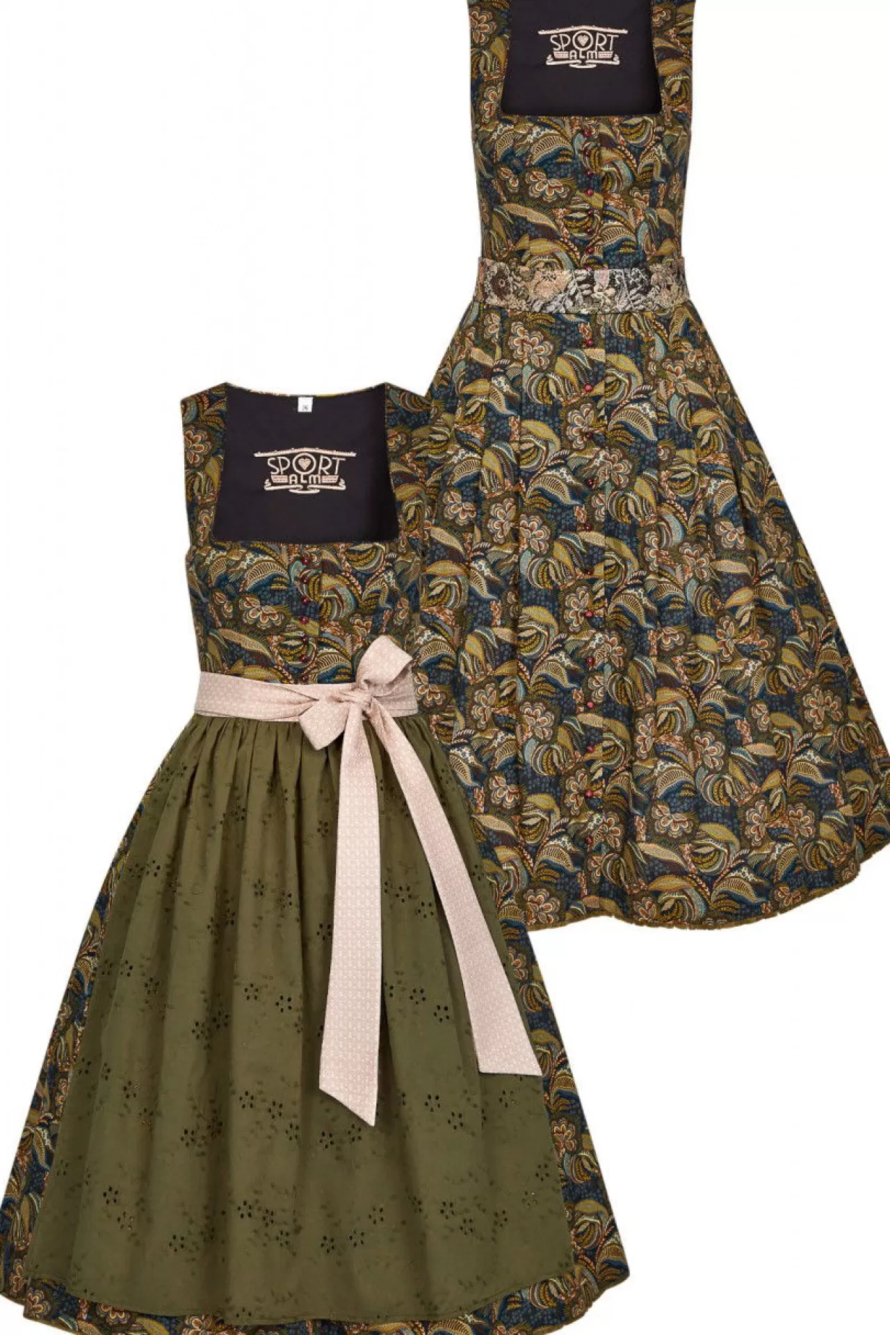 Dirndl Mit Allover-Druck Und Schürze Mit Lochstickerei^Sportalm Hot